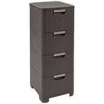 CURVER Bookcase with 4 Drawers 4x14L Dark Brown