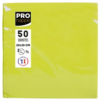 PROnappe Napkins Kiwi Green 2-Ply 20.0 x 20.0 cm 50 pcs