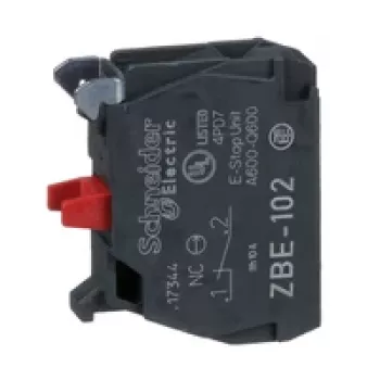 Schneider Electric ZBE102 Auxiliary Contact Block, 1 NO, Screw Clamp, Harmony XB4/XB5