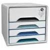 CEP Office Solution Smoove Drawer Box White with Colorful Lines 5 Drawers