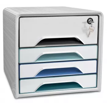 CEP Office Solution Smoove Drawer Box White with Colorful Lines 5 Drawers