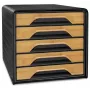 CEP Office Solution Smoove Silva Drawer Box 5 Drawers Black/Bamboo