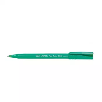 Pentel R50 Retractable Rollerball Pen - Green - 0.8 mm - Ambidextrous