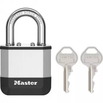 Master Lock Elite 45mm Laminated Padlock with 25mm Shackle, 5-Pin Cylinder, Silver/Grey