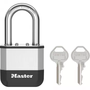 Master Lock Elite 52mm Solid Brass Padlock with 38mm Hardened Steel Shackle, 5-Pin Cylinder, Keyed Different, 2 Keys Included