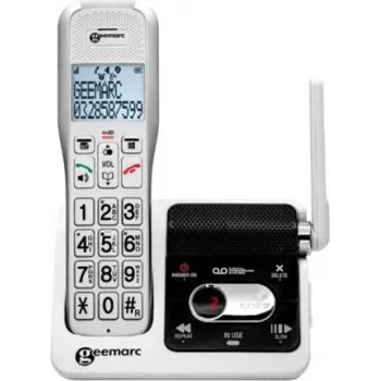 Geemarc AmpliDECT 595 ULE Cordless Phone with Answering Machine, White
