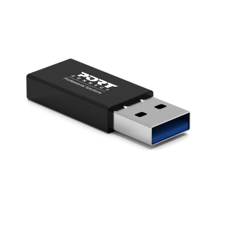 PORT Designs USB-A to USB-C Converter - USB 2.0 Adapter - Black