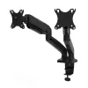 PORT Designs PORT Connect Adjustable Dual Monitor Mount - for 2 Screens up to 32 inch - Desk Clamp/Grommet - Black