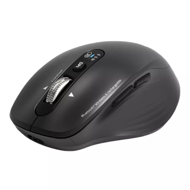 PORT Designs PORT Connect Professional BUSINESS Rechargeable Wireless Mouse - Optical - 6 Buttons - 2.4 GHz, Bluetooth - USB Receiver - Black