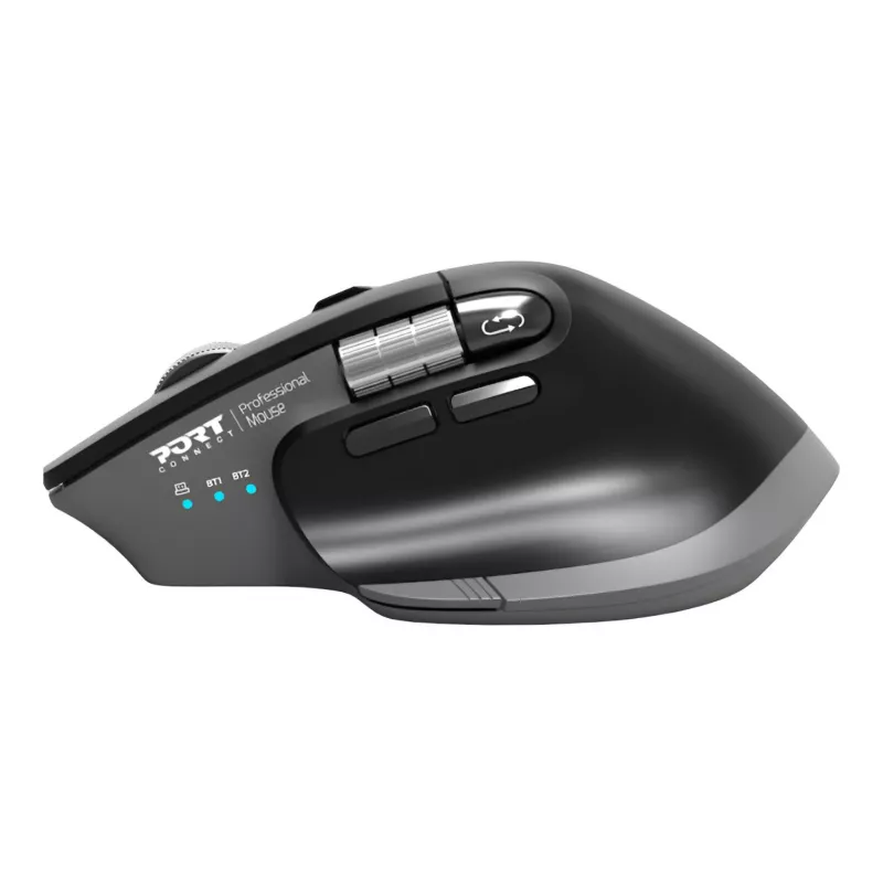 PORT Designs PORT Connect Professional ULTIMATE Wireless Rechargeable Mouse - Optical - 6 Buttons - 2.4 GHz, Bluetooth - USB Receiver