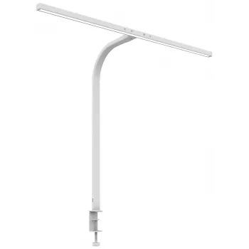 Unilux Strata LED Desk Lamp with Clamp Mount, Dimmable, White