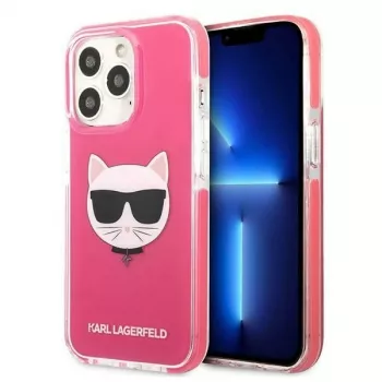 Karl Lagerfeld KLHCP13LTPECPI Hard Case for iPhone 13 Pro / 13 6.1 inch - Fuchsia Choupette Head