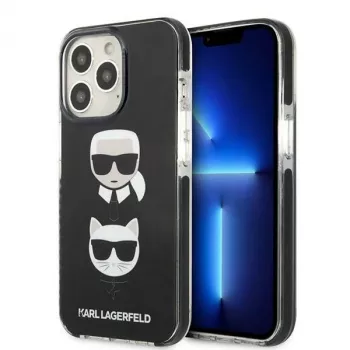 Karl Lagerfeld KLHCP13XTPE2TK Hard Case for Apple iPhone 13 Pro Max 6.7 inch Black Karl & Choupette Head