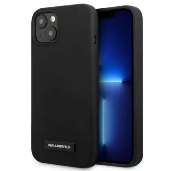 Karl Lagerfeld Silicone Plaque Back Cover for Apple iPhone 13 mini 5.4 inch - Black