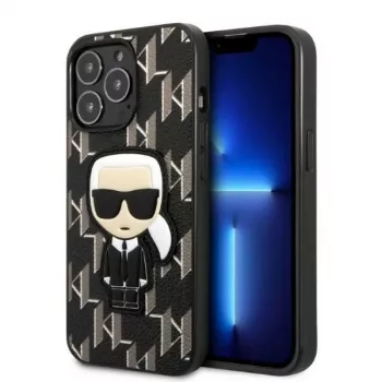 Karl Lagerfeld KLHCP13LPMNIKBK Hard Case for iPhone 13 Pro / 13 6.1 inch Black Monogram Ikonik Patch