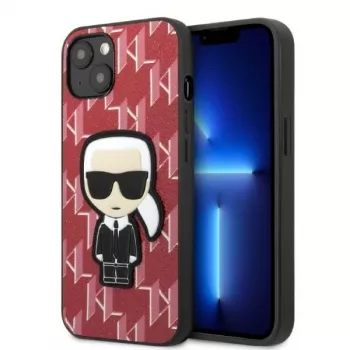 Karl Lagerfeld KLHCP13MPMNIKPI Hard Case for iPhone 13 / 14 6.1 inch Red Monogram Ikonik Patch