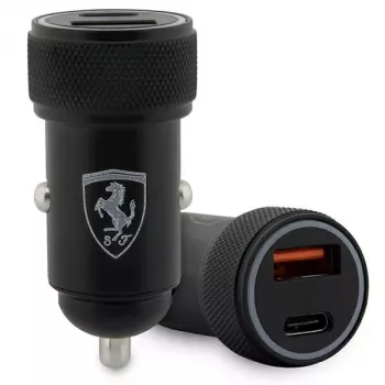 Ferrari FECCMENK PD-QC3.0 20W Fast Charge Car Charger Black