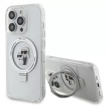 Karl Lagerfeld KLHMP13LHMRSKCH iPhone 13 Pro / 13 6.1 inch White Hardcase Ring Stand Karl & Choupette MagSafe