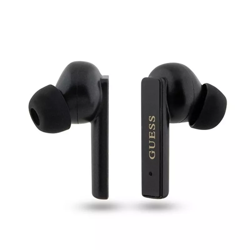 Guess Printed Logo True Wireless Stereo Bluetooth Earbuds with Charging Case (Black)