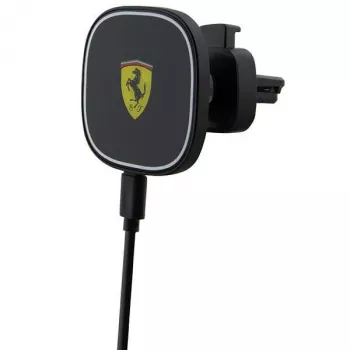 Ferrari 15W Wireless Inductive Car Charger Mount FECHMGLK for Air Vent, Black, MagSafe