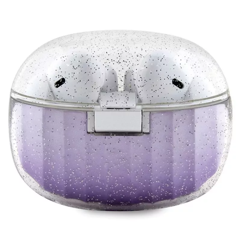 Guess Glitter Gradient True Wireless Bluetooth Earbuds with Charging Case (Purple)