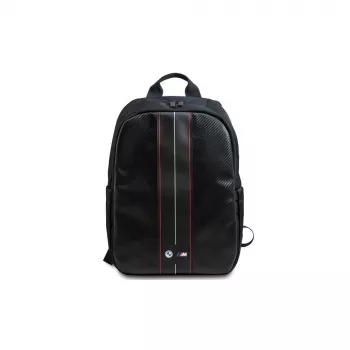 BMW Carbon Red Stripes 16 inch Laptop Backpack Black/Red