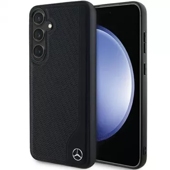 Mercedes-Benz MEHMS24S23RBGVK S24 S921 Black Hardcase Leather Debossed Line MagSafe for Samsung Galaxy S24