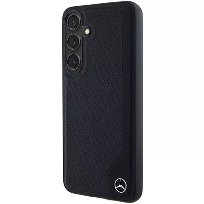 Mercedes-Benz MEHMS24S23RBGVK S24 S921 Black Hardcase Leather Debossed Line MagSafe for Samsung Galaxy S24