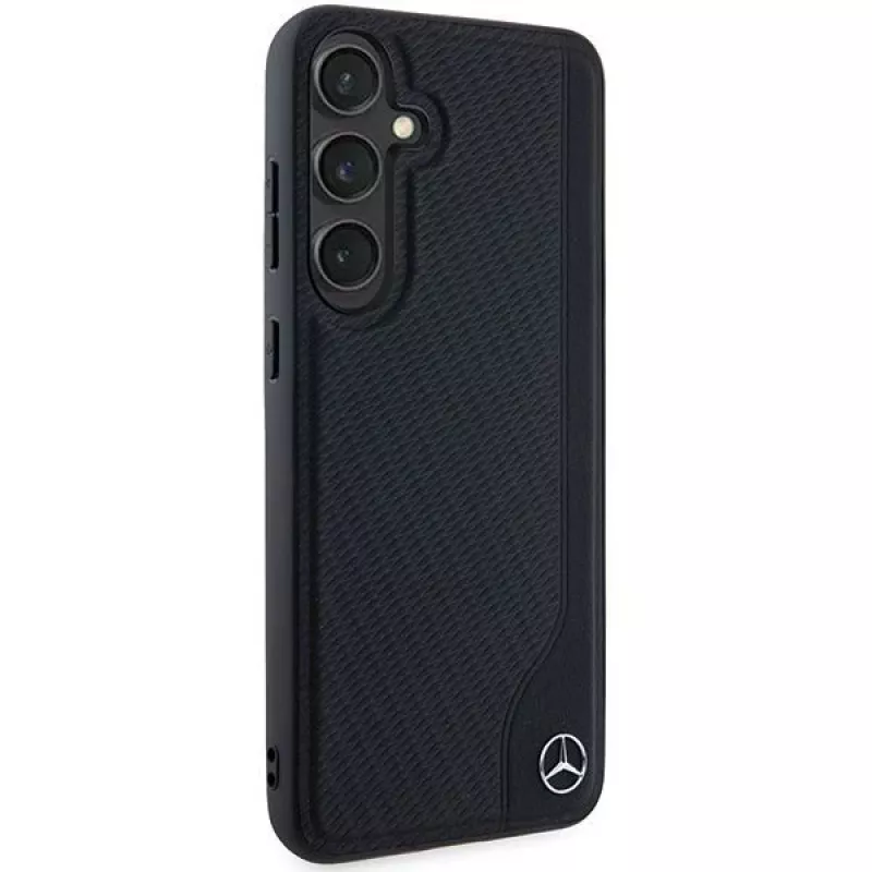 Mercedes-Benz MEHMS24S23RBGVK S24 S921 Black Hardcase Leather Debossed Line MagSafe for Samsung Galaxy S24