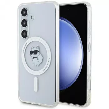 Karl Lagerfeld KLHMS24SHFCCNOT Hard Case for Samsung Galaxy S24, Transparent, MagSafe, Choupette Design