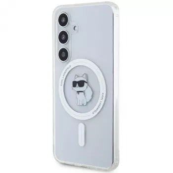 Karl Lagerfeld KLHMS24SHFCCNOT Hard Case for Samsung Galaxy S24, Transparent, MagSafe, Choupette Design