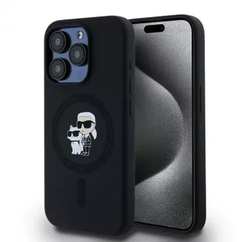 Karl Lagerfeld KLHMP15LSCMKCRHK iPhone 15 Pro 6.1 Black Hardcase Silicone Karl & Choupette MagSafe