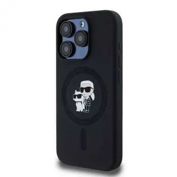 Karl Lagerfeld KLHMP15LSCMKCRHK iPhone 15 Pro 6.1 Black Hardcase Silicone Karl & Choupette MagSafe