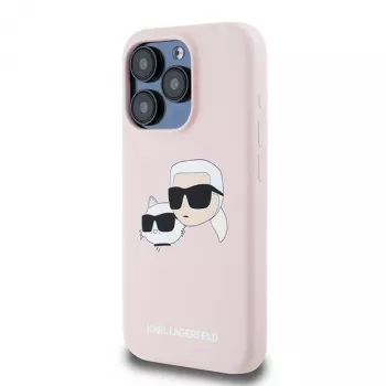 Karl Lagerfeld KLHMP15LSKCHPPLP iPhone 15 Pro 6.1 Pink Hardcase Silicone Karl & Choupette MagSafe