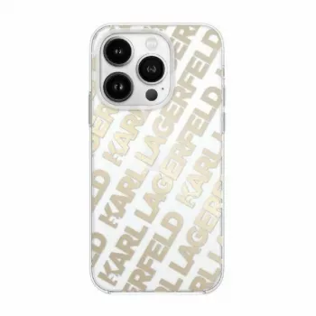 Karl Lagerfeld KLHCP15LHKFOEMD Hardcase for Apple iPhone 15 Pro 6.1 inch Gold Fullover Logo IML