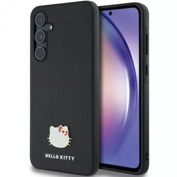 Hello Kitty HKHCSA55PGHDLMK Hard Case for Samsung Galaxy A55 5G, Black, Metal Logo Kitty Head