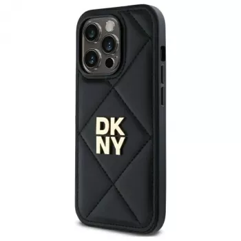 DKNY DKHCP14LPQDSLK Quilted Stack Logo Back Cover Case for Apple iPhone 14 Pro 6.1 inch Black