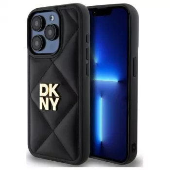 DKNY DKHCP15XPQDSLK Quilted Stack Logo Back Cover for Apple iPhone 15 Pro Max 6.7 inch Black
