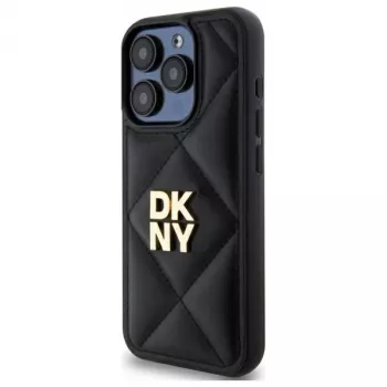 DKNY DKHCP15XPQDSLK Quilted Stack Logo Back Cover for Apple iPhone 15 Pro Max 6.7 inch Black