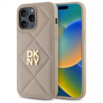 DKNY DKHCP14XPQDSLE Quilted Stack Logo Case for iPhone 14 Pro Max 6.7 inch - Beige