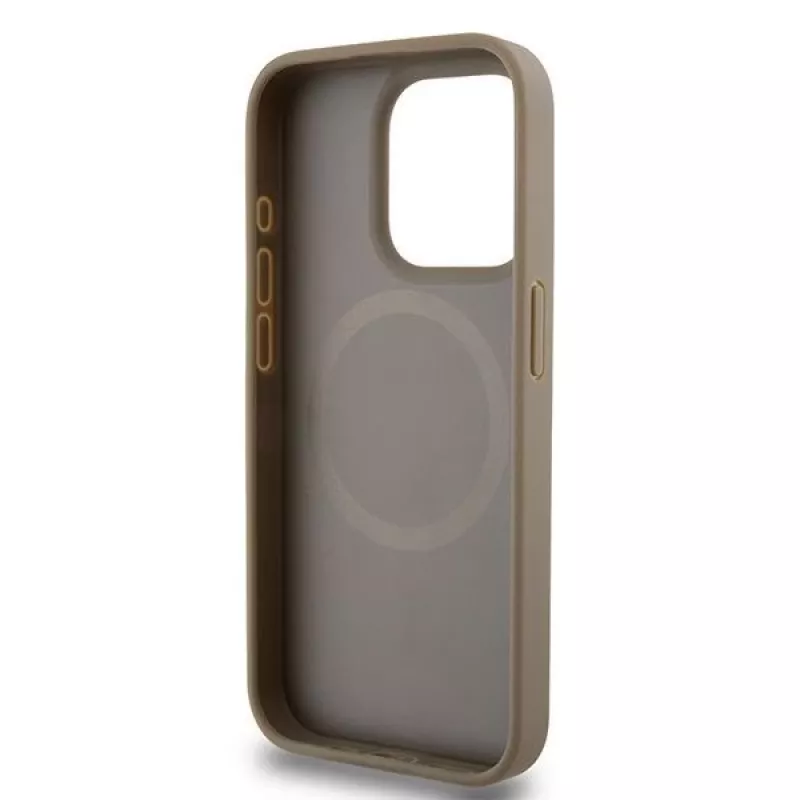 DKNY DKHMP15XPSOSPW Hardcase Leather Printed Pattern Metal Logo MagSafe for iPhone 15 Pro Max 6.7 inch Brown