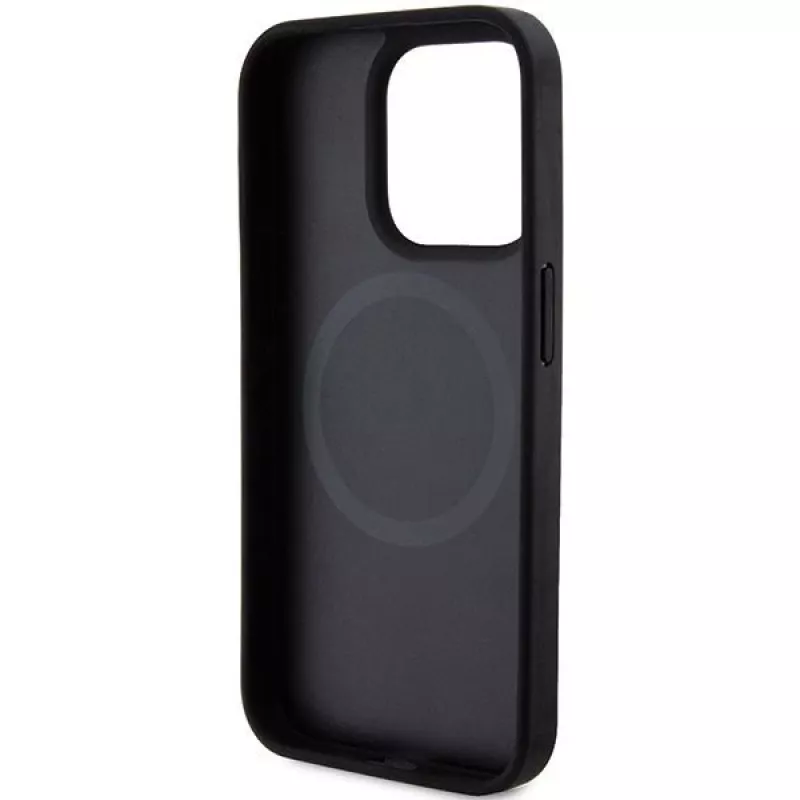 DKNY DKHMP15XPSOSPK Hardcase Leather Printed Pattern Metal Logo MagSafe for iPhone 15 Pro Max 6.7 Black