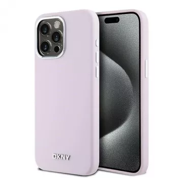 DKNY DKHMP15XSMCHLP Liquid Silicone Hard Case with MagSafe for Apple iPhone 15 Pro Max 6.7 inch Pink