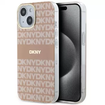 DKNY DKHMP14SHRHSEP Hardcase IML Mono & Stripe MagSafe for Apple iPhone 14 / 15 / 13 6.1 inch Pink