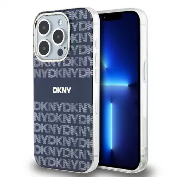 DKNY DKHMP15XHRHSEB Hard Case for Apple iPhone 15 Pro Max 6.7 inch Blue IML Mono & Stripe MagSafe