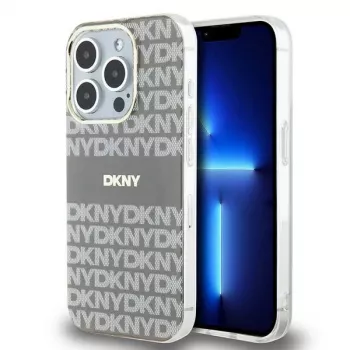 DKNY DKHMP15XHRHSEE Hardcase for iPhone 15 Pro Max 6.7 inch Beige IML Mono & Stripe MagSafe