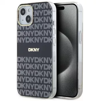 DKNY DKHMP14SHRHSEK IML Mono & Stripe Hard Case for iPhone 14/15/13 6.1 inch Black MagSafe