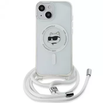 Karl Lagerfeld KLHMP15SHCCHNT iPhone 15 / 14 / 13 6.1 Hardcase Transparent IML Choupette Head & Cord Magsafe