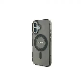Guess IML Rhinestones MagSafe Case for iPhone 16 Plus (Black)