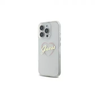 Guess GUHCP16LHCHGSPT IML Heart Hard Case for Apple iPhone 16 Pro 6.3, Transparent